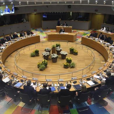 European Union leaders attend a EU summit in Brussels, Belgium, on June 20, 2019. (Photo by Johanna Geron / POOL / AFP)