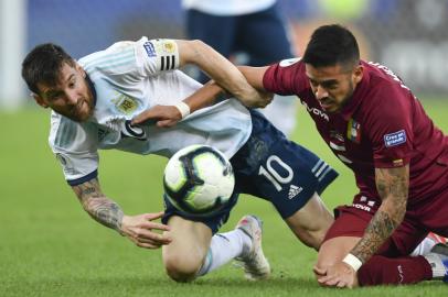 Messi na vitória da Argentina sobre a Venezuela pela Copa América