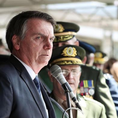 Data: 03/07/2019São PauloPalavras do Presidente da República, Jair Bolsonaro, em solenidade de Passagem do Comando Militar do Sudeste.Foto: Marcos Corrêa/PR