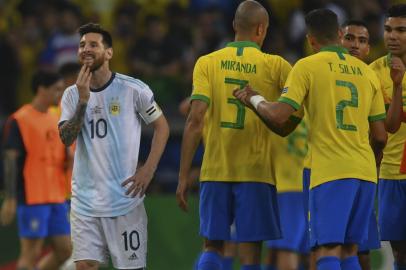 Lionel Messi, da Argentina, na partida contra a Seleção Brasileira pela Copa América