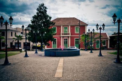 Praça de Monte Belo do Sul, na serra gaúcha.