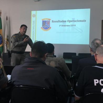 Brigada Militar de Caxias do Sul apresenta balanço do semestre. Dos sete índices criminais que são prioridades, apenas dois estão em aumento: os furtos a veículo e os roubos a residência.