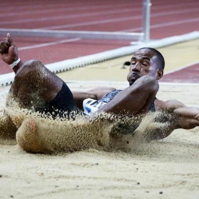 US athlete Christian Taylor competes in the Mens triple jump during the IAAF Diamond League competition on July 12, 2019 in Monaco. (Photo by Valery HACHE / AFP)