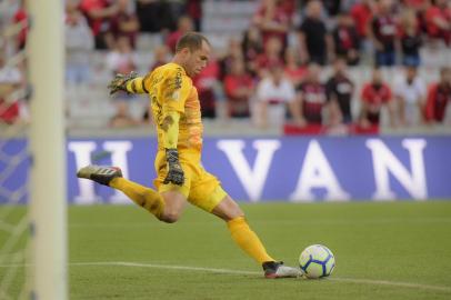 Athletico e InternacionalCURITIBA, PR - 14.07.2019: ATHLETICO E INTERNACIONAL - Marcelo Lomba durante Athletico e Internacional. Partida válida pela 10ª rodada do Campeonato Brasileiro 2019. Arena da Baixada.  Curitiba, PR. (Foto: Reinaldo Reginato/Fotoarena/Lancepress!)Editoria: SPOIndexador: Reinaldo ReginatoFonte: Agência Lancepress!