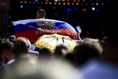  MOSCOU, RÚSSIA - 01/07/2018 - Fan fest russa para ver o jogo entre Rússia x Espanha, válido pelas oitavas de final da Copa do Mundo de 2018. (Anderson Fetter/Agência RBS)Indexador: Anderson Fetter