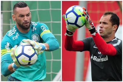 Weverton, goleiro do Palmeiras, e Marcelo Lomba, do Inter