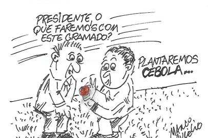 Charge de Marco Aurélio publicada em ZH Online em 17 de julho de 2019