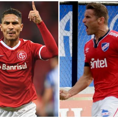 Montagem de Paolo Guerrero e Gonzalo Bergessio para o Mano a Mano da Libertadores