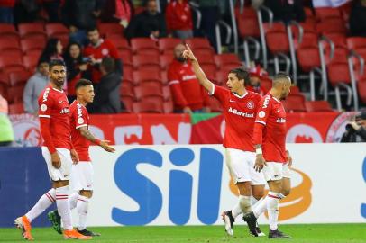 Inter recebe o Ceará no Estádio Beira-Rio, pela 12ª rodada do Brasileirão. Sarrafiore comemora gol.