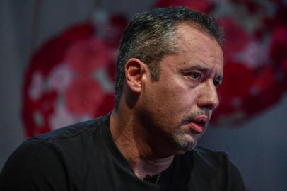 Brazilian theater director Roberto Alvim attends an interview with AFP in Sao Paulo, Brazil, on July 18, 2019. - Creating a "cultural war machine" in Brazil's performing arts is renowned theatre director Roberto Alvim's mission as he seeks to eradicate progressive ideas from the stage. (Photo by NELSON ALMEIDA / AFP)