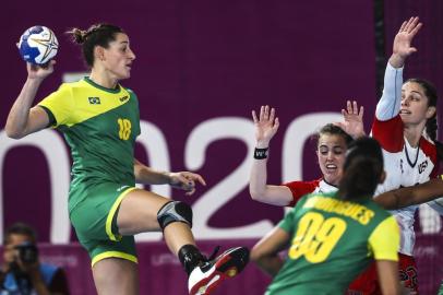  29.07.2019 - Jogos Panamericanos Lima 2019 - Lima (PER) -  VIDENA - Handebol feminino - Semifinal - Brasil x Estados Unidos.Na foto: Duda (18).Foto: ©Wander Roberto/COBIndexador: Wander Roberto/COBFotógrafo: Wander Roberto/COB