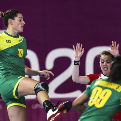  29.07.2019 - Jogos Panamericanos Lima 2019 - Lima (PER) -  VIDENA - Handebol feminino - Semifinal - Brasil x Estados Unidos.Na foto: Duda (18).Foto: ©Wander Roberto/COBIndexador: Wander Roberto/COBFotógrafo: Wander Roberto/COB