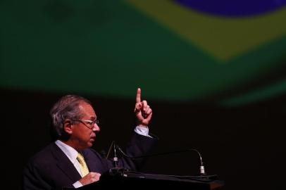  NOVO HAMBURGO,  RS, BRASIL, 01/08/2019- Palestra do ministro Paulo Guedes no Teatro Feevale, em Novo Hamburgo. (FOTOGRAFO: MATEUS BRUXEL / AGENCIA RBS)