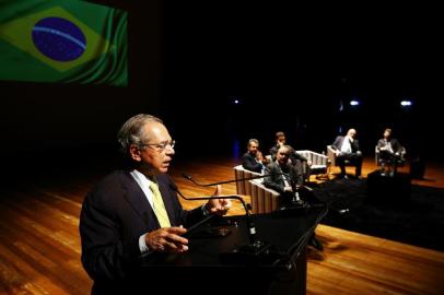  NOVO HAMBURGO,  RS, BRASIL, 01/08/2019- Palestra do ministro Paulo Guedes no Teatro Feevale, em Novo Hamburgo. (FOTOGRAFO: MATEUS BRUXEL / AGENCIA RBS)