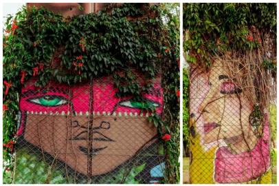 PORTO ALEGRE, RS, BRASIL, 30/07/2019: Grafites receberam cabelo natural de trepadeiras na Praça Júlio Mesquita, em Porto Alegre. (Foto: Omar Freitas / Agência RBS) 