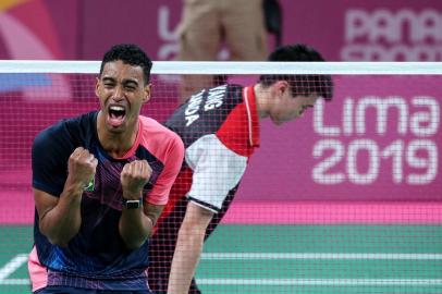  Ygor Coelho (Brasil), medalha de ouro no individual masculino do badminton nos Jogos Pan-Americanos Lima 2019. Local: Polidesportivo 3, em Videna, em Lima, no Peru. Data: 02.08.2019. Foto: Abelardo Mendes Jr/ rededoesporte.gov.br