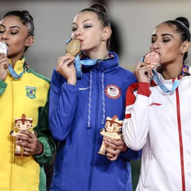  05.08.2019 - Jogos Panamericanos Lima 2019 - Lima (PER)  - .Villa El Salvador Sport Center -.Final da GR - Fita.Na foto: Barbara Domingos ganhou a medalha de prata.Foto: Â©Wander Roberto/COBIndexador: Wander Roberto/COBFotógrafo: Wander Roberto/COB