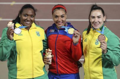  06.08.2019 - Jogos Panamericanos Lima 2019 - Lima (PER)  - VIDENA -.Atletismo -  LanÃ§amento do Disco feminino.na foto: ANDRESSA OLIVEIRA DE MORAIS (e) ganhou a medalha de prata e FERNANDA RAQUEL BORGES  ganhou a medalha de bronze.Foto: Â©Wander Roberto/COBIndexador: Wander Roberto/COBFotógrafo: Wander Roberto/COB