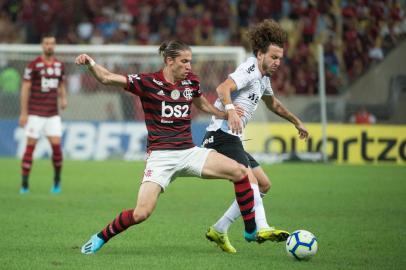 Grêmio enfrenta o Flamengo no Maracanã pela 14ª rodada do Brasileirão. No lance, Galhardo