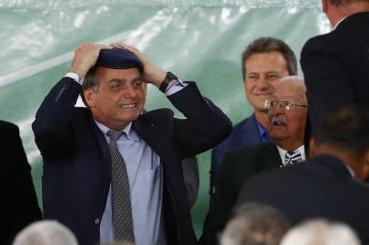  PELOTAS, RS, BRASIL - 12/08/2019 - Presidente Jair Bolsonaro chega a Pelotas para conferir as obras da BR-116. (FOTOGRAFO: MATEUS BRUXEL / AGENCIA RBS)Indexador: Felix Zucco