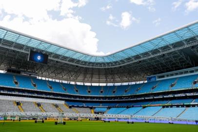  PORTO ALEGRE, RS, BRASIL, 13/08/2019: Situação do gramado da Arena do Grêmio. (Foto: Omar Freitas / Agência RBS)Indexador: NGS