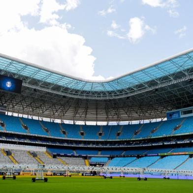  PORTO ALEGRE, RS, BRASIL, 13/08/2019: Situação do gramado da Arena do Grêmio. (Foto: Omar Freitas / Agência RBS)Indexador: NGS