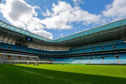  PORTO ALEGRE, RS, BRASIL, 13/08/2019: Situação do gramado da Arena do Grêmio. (Foto: Omar Freitas / Agência RBS)Indexador: NGS