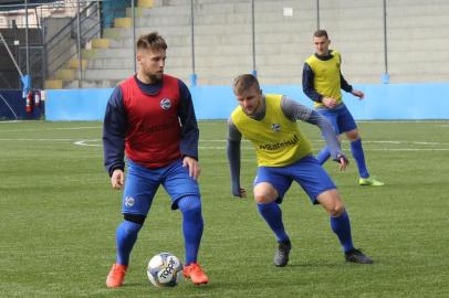 Gustavo Xuxa e Everton Alemão Treino 14 de agosto de 2019, Preparação Brasileiro Série C, Estádio Passo dAreia.Crédito: Eduardo Torres, EC São José, divulgação