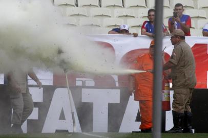 Campeonato Brasileiro de Futebol 2019 Serie A. Jogo entre as equipes do Fortaleza X Internacional realizado na tarde de hoje na Arena Castelao em Fortaleza Ceara. Na foto Abelhas na bandeirinha de escanteio.