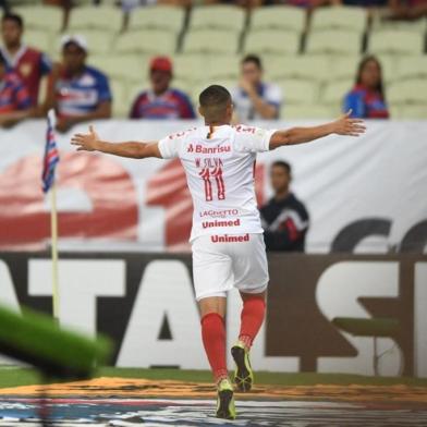 Inter enfrenta o Fortaleza, no Castelão,  pela 15ª rodada do Brasileirão. Comemoração do gol do Wellington Silva