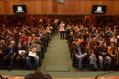 Audiência Pública no auditório do Ministério Público Estadual (MPE ou MP-RS), em Porto Alegre, sobre a Mina Guaíba, maior mina de carvão do Brasil a ser instalada entre Charqueadas e Eldorado