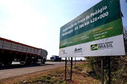  MONTENEGRO, RS, BRASIL,26/08/2019- Obras do pedágio da BR 386 em Montenegro. (FOTOGRAFO: FERNANDO GOMES / AGENCIA RBS)