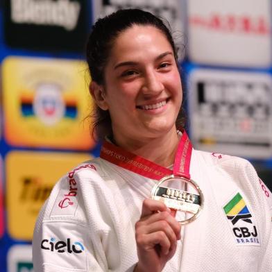  Mundial Judô Senior Tóquio 2019 - 30/08/2019 - Categoria (-78kg) - Disputa Bronze - Mayra Aguiar (BRA) Conquista a medalha de bronze. Foto: Roberto Castro/ rededoesporte.gov.brIndexador: ROBERTO CASTRO