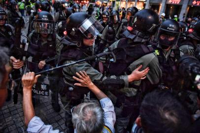 Manifestantes protestam em hong kong