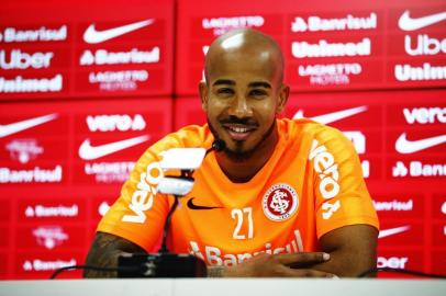  PORTO ALEGRE, RS, BRASIL, 03/09/2019- Coletiva do Patrick, jogadador do Inter. (FOTOGRAFO: FÉLIX ZUCCO / AGENCIA RBS)