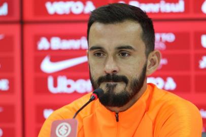  PORTO ALEGRE, RS, BRASIL, 05/09/2019- Coletiva com o jogador Uendel. (FOTOGRAFO: MATEUS BRUXEL / AGENCIA RBS)