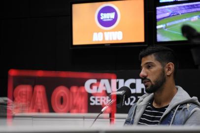  CAXIAS DO SUL, RS, BRASIL, 06/09/2019 - Programa Show dos esportes na rádio Gaúcha Serra, edição 64, com o convidado Marcelo Carné, goleiro do Juventude. Apresentação de Eduardo Costa e Pedro Petrucci. (Marcelo Casagrande/Agência RBS)