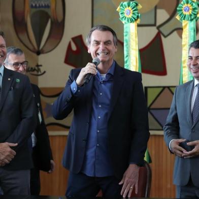 Data: 17/09/2019Solenidade de sanção da Lei 3715/19, que altera o estatuto do desarmamentoPalavras do Presidente da República, Jair Bolsonaro.Foto: Marcos Corrêa/PR