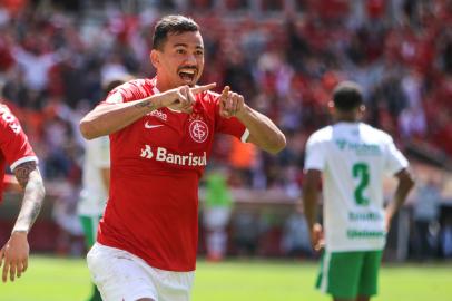 PORTO ALEGRE (RS), 22.09.2019 - Futebol / Internacional x Chapecoense - Rodrigo Lindoso, comemora gol durante partida entre Internacional e Chapecoense, valida pela 20a rodadda do Campeonato Brasileiro 2019, realizada no Estadio Beira Rio, neste domi Porto Alegre Brasil Everton Pereira/Ofotografico/Lancepress! Everton Pereira Ofotografico Internacional. Chapecoense. Campeonato Brasileirol 2019. 20a rodEverton Pereira