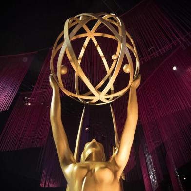 (FILES) In this file photo taken on September 12, 2019 an Emmy statue is seen at the entrance to the 71st Emmy Awards Governors Ball press preview at LA Live in Los Angeles, California. - The Emmy Awards have plummeted to a new all-time ratings low, with grand farewells for "Game of Thrones" and "Veep" and a night of surprise winners failing to entice viewers.The show was watched by just 6.9 million US viewers on September 22, 2019, broadcaster Fox said -- down from the already record-low 10.2 million who tuned in last year.Viewers watching the Emmys, television's answer to the Oscars, have halved since 2014. (Photo by Mark RALSTON / AFP)