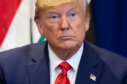 US President Donald Trump attends a meeting with Iraqi Prime Minister Adil Abdul-Mahdi (not pictured) in New York, September 24, 2019, on the sidelines of the United Nations General Assembly. (Photo by SAUL LOEB / AFP)