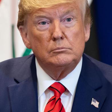 US President Donald Trump attends a meeting with Iraqi Prime Minister Adil Abdul-Mahdi (not pictured) in New York, September 24, 2019, on the sidelines of the United Nations General Assembly. (Photo by SAUL LOEB / AFP)