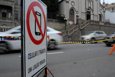  CAXIAS DO SUL, RS, BRASIL, 18/09/2018Lançamento da Campanha contra o uso de celular no trânsito. (Lucas Amorelli/Agência RBS)