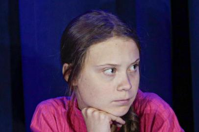 Activist Greta Thunberg attends a press conference where 16 children from across the world, present their official human rights complaint on the climate crisis to the United Nations Committee on the Rights of the Child at the UNICEF Building on September 23, 2019 in New York City. (Photo by Kena Betancur / AFP)