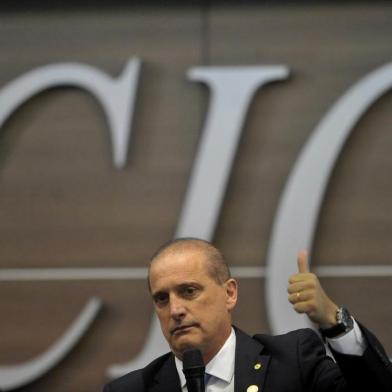  CAXIAS DO SUL, RS, BRASIL, 27/09/2019Almoço no CIC com o Deputado Federal. Ministro-chefe da Casa Civil, Onyx Lorenzoni(Lucas Amorelli/Agência RBS)