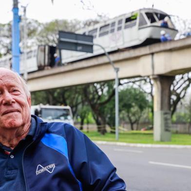 PORTO ALEGRE, RS, BRASIL,02/10/2019-Retirada do aeromóvel. Na foto- Oskar  Coester, Idealizador do aeromóvel.(FOTOGRAFO: OMAR FREITAS / AGENCIA RBS)