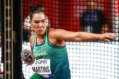 DOHA (Catar), 2/10/2019: a atleta gaúcha Fernanda Borges avança para a final do lançamento do disco no Mundial de atletismo.