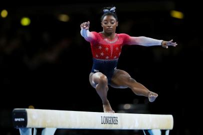 STUTTGART (ALE), 8/10/2019: a ginasta americana Simone Biles conquista a medalha de ouro por equipes no Mundial de ginástica artística.