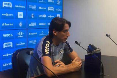  Geromel projeta chances do Grêmio na Libertadores: Temos que fazer um jogo impecável. Coletiva na tarde desta quinta-feira (10). 