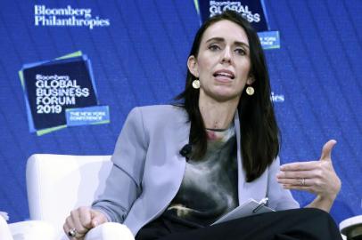  Prime Minister of New Zealand Jacinda Ardern speaks during the Bloomberg Global Business Forum  in New York on September 25, 2019. (Photo by Kena Betancur / AFP)Editoria: POLLocal: New YorkIndexador: KENA BETANCURSecao: politics (general)Fonte: AfpFotógrafo: STR